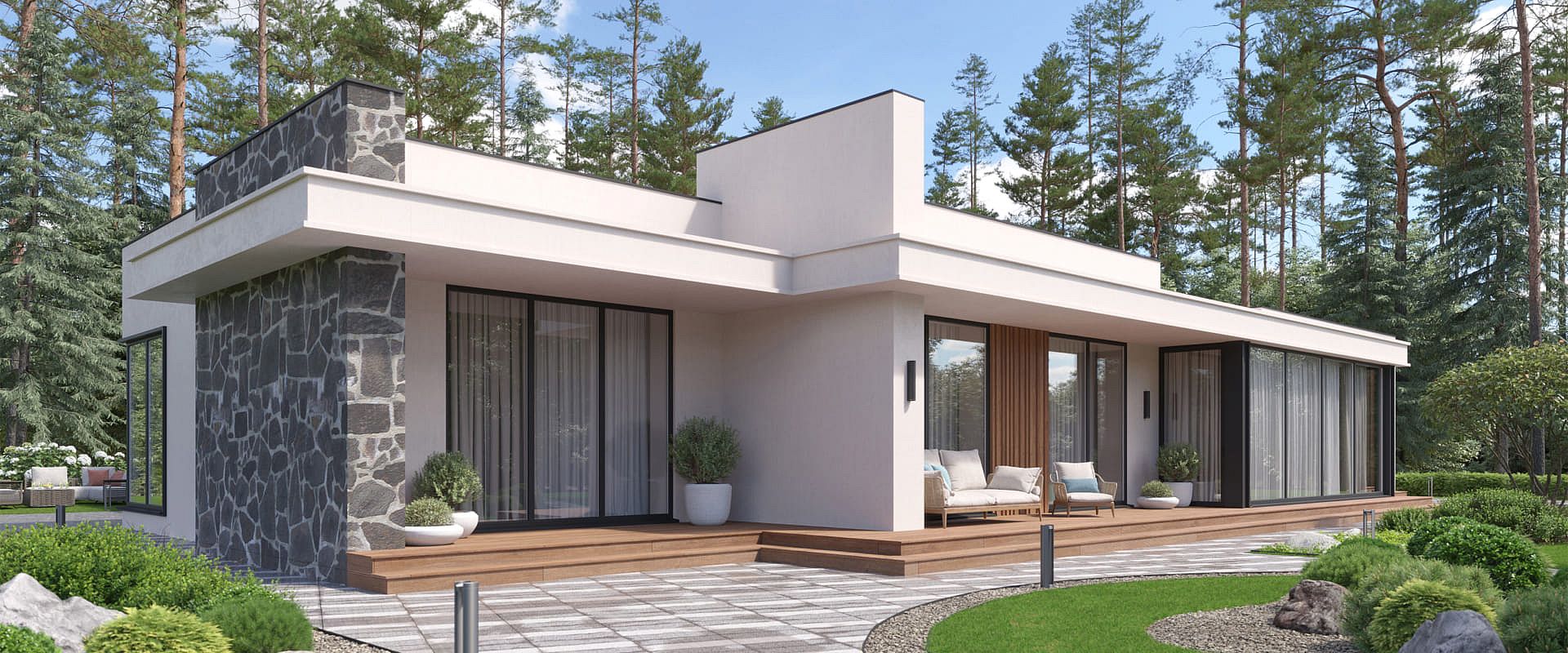 Проект современного дома в стиле хай-тек — заказать строительство в компании «Стройсоюз»